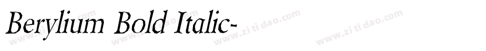 Berylium Bold Italic字体转换